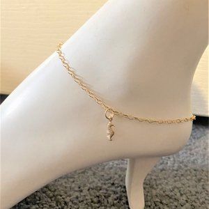 Gold Sea Horse Chain Anklet #1399
